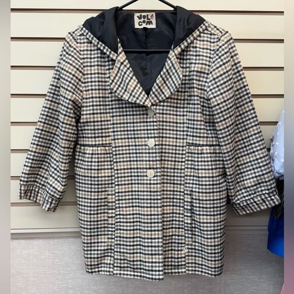 Volcom women’s plaid brown jacket - Picture 1 of 4